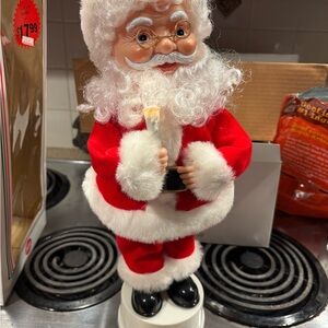 Festive Santa Claus Holiday Figurine - Red and White